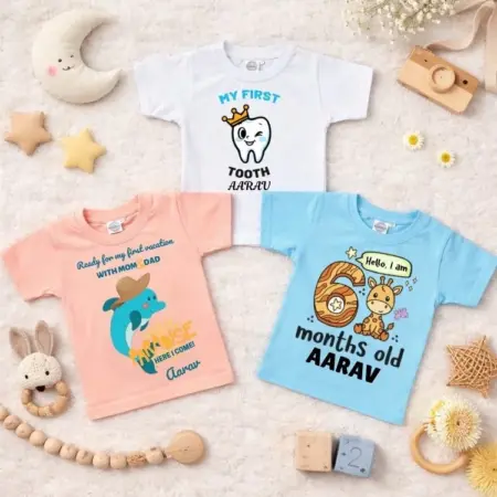 Milestone Moments Baby T-shirt Combo Of 3 Set