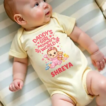 Daddy's Girl Mommy's World Onesie Or T-shirt For Kids