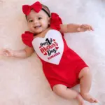 Happy 1st Mother's Day Cute Heart Red Onesie