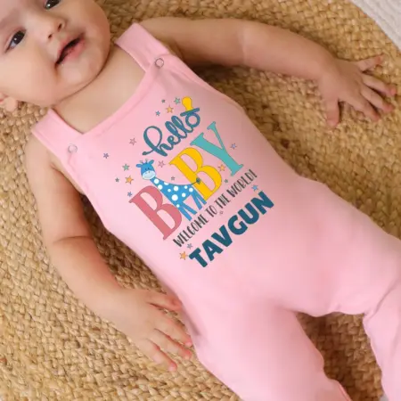 Hello Baby Welcome To The World! Dungaree Outfit