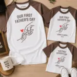 Our First Father's Day Raglan T-shirt Combo Of Three
