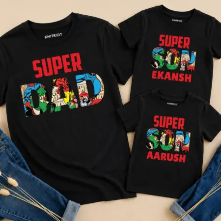 Super Dad & Super Son T-shirt Combo Of Three