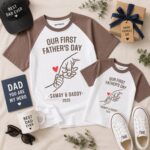 Our First Father's Day Together Baby Name & Daddy With Holding Hands